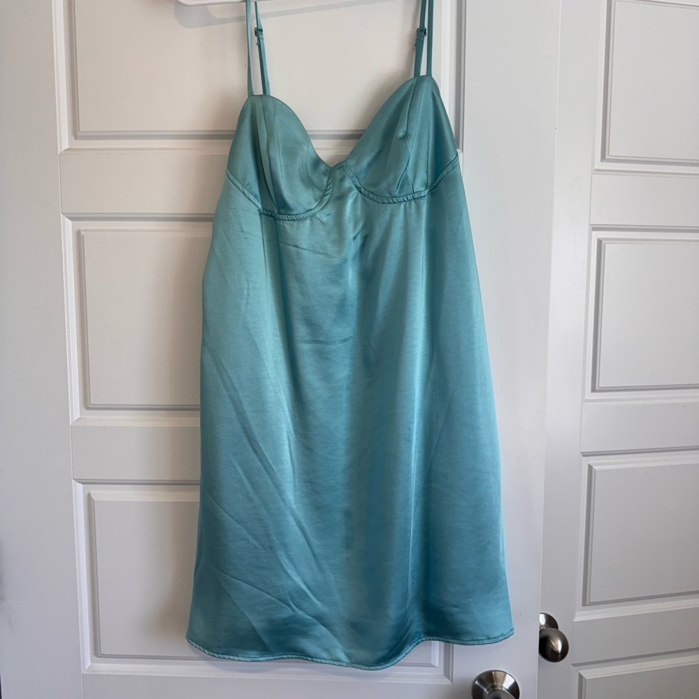 Wild Fable Teal Satin Chemise